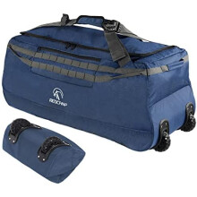 REDCAMP 140L Extra Large Holdall with Wheels, Foldable Wheeled Duffle Bag Travel Bag,Lightweight Waterproof Soft Suitcase Luggage with Rollers for Ca