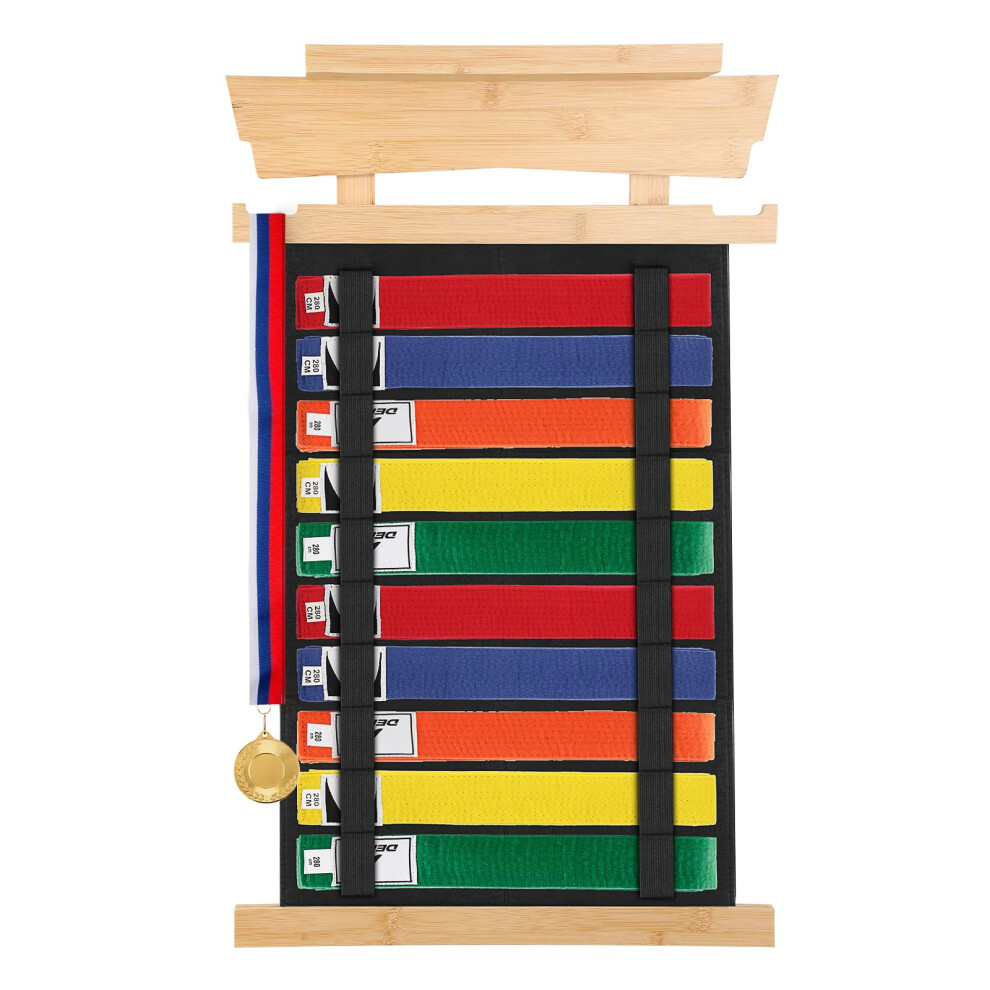 Photos - Martial Arts Clothing SUMNACON 10 Belts Martial Arts Belt Display Rack, Karate Taekwondo Martial Arts Belt Organizer Wall Belt Medal Display Holde