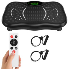 Vibration Plate Exercise Machine with LCD Display, 5 Preset Modes, 99 Speed Levels, Resistance Bands, Remote Control