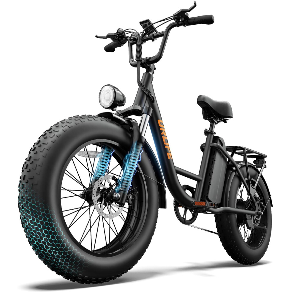 Photos - Climbing Gear URLIFE 20" x 4.0 Electric Bike, Fat Tire E-Bike with 48V 15.6Ah Removable Battery, Colorful LCD Display, 7 Speed, Up to 110k