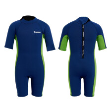 Gogokids Kids Shorty Wetsuit 2.5mm Neoprene Short Sleeve Swimsuit for Boys Girls - Children's Spring Suit for Swimming Surfing Beach Pool - Ages 2-10