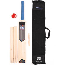 ManraRaj Cricket Set With Mesh Carry Bag, Cricket sets with Rubber Grip Wooden Bat, 4 Stumps, Bails and Soft Ball Suitable For Both Kids Adults, High