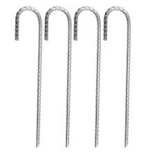 Ground Stakes Rebar Heavy Duty Tent Pegs 4 Pack, Garden Stake Pegs Galvanized Steel J Hooks Ground Anchors, Camping Pegs for Camping Tents Trampoline