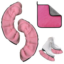 JSTHHTT 1 Pair Ice Skate Blade Covers, Ice Skate Soakers, Skate Covers with Two Towel, Winter Skate Guards, Ice Skating Accessories, for Ice Hockey S
