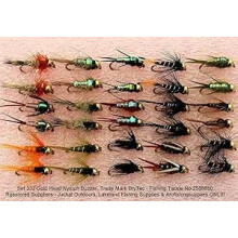 Trout Fly Fishing Flies 30 GOLD HEADED NYMPHS SET 33J