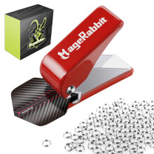 MageRabbit Dart Flight Hole Punch Tool, Dart Flight Hole Punch with 100 Metal O Rings, Dart Accessories Puncher for PET Flights,Dart Flight Punch Too