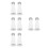 8Pcs White Pc Light Bulb Socket Adapter High Temp Resistant Extender 5
