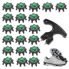 20Pcs Golf Shoe Spikes，Golf Spikes,20Pcs Replacement Spikes For Footjoy with 1Pcs Shoe Cleats Wrench fit Foot Fast Lok Twist 3.0 System Joy (Black G