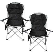 Taylor & Brown Set of 2 Deluxe Folding Camp Chair - Portable Chairs with Cup Holder, Mesh Side Pocket & Bag Perfect for Camping, Festivals, Garden, C