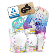 99FLIPS Kids Skateboard Pads - Elbow and Knee Pads for Children - Size S/M - Magic Silver
