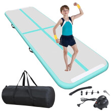 BSTSEL Inflatable Air Gymnastics Tumbling Track Mat 10ft 13ft 16ft 20ft Thickness 4in, Home Gymnasiums Yoga Dance Training Exercise Fitness Mat with
