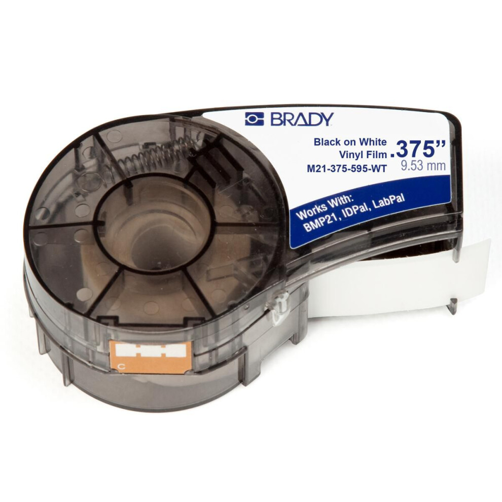 Brady On Vinyl Tape For Bmp21-Plus; Bmp21-Lab; Bmp21; Idpal; Labpal 9.53 Mm X 6.40 M Black/White 662820966548