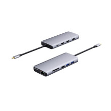 eSTUFF 12-in-1 Triple Display Mobile USB-C Hub for PC and Tablets
