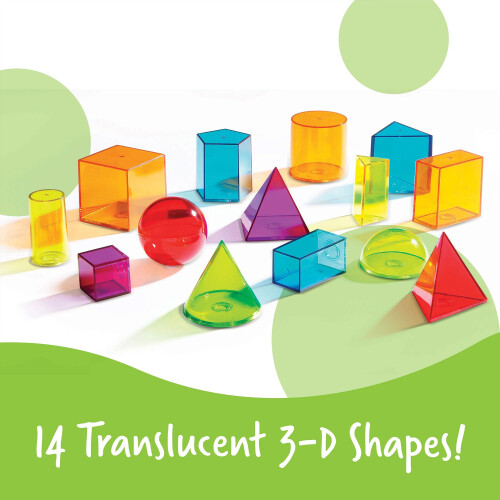 Learning Resources Learning Resources View-Thru Geometric Shapes, Ages 8–12, Transparent 3D Maths Shapes, Hands-On Geometry Learning Tool 2