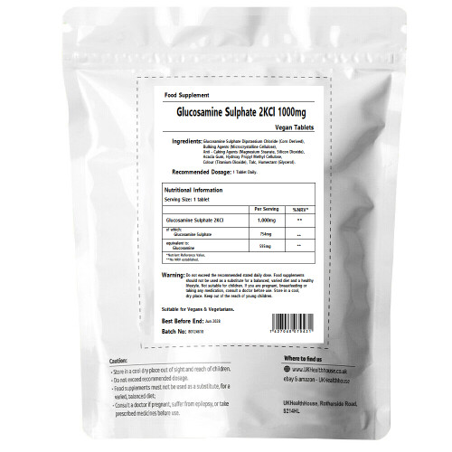 High Strength Quality Glucosamine Sulphate 2KCI Tablets - 1000mg x 30 1