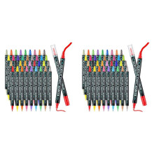 2X 36 Kleuren Acrylverf Markers Fine Dot Tip Paint Pen voor Volwassenen Kinderen Metallic Klassieke Kleuren Double Tip Maker Pen