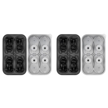 2X Franse Bulldog Ijsblokjesvorm, Leuke Vormen met 4 Gaten Frenchie Bull Dog Ijsblokjesbakje voor Whisky, Cocktail, Bourbon Zwart