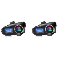 2X Q58-Max Motorradhelm-Gegensprechanlage, -Headset, MP3-Musik-Sharing, 2 Personen, 500 M Gegensprechanlage (Fest Verdrahtet)