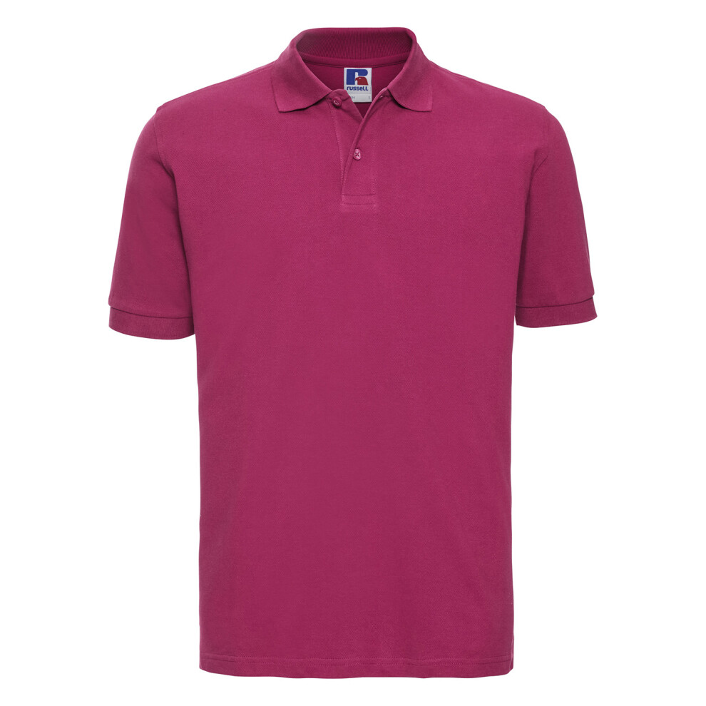 Russell (M, Fuchsia) Mens Classic Cotton Pique Polo Shirt Pink,Multicoloured