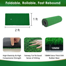 TTCBSPORTS Golf Practice Net 10x7ft for Garden, Golf Hitting Net for Backyard Driving, Chipping Nets and Mat Indoor/Outdoor - GolfNet Simulator for H