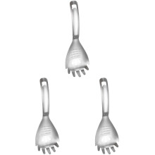 3Stk Spaghetti Servierlöffel Glatter Löffel Silber