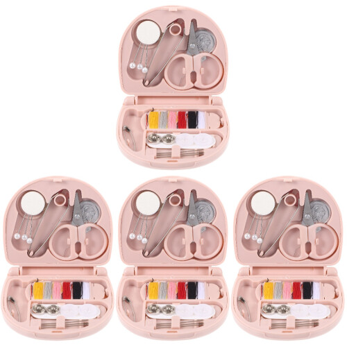 4Ensembles Couture Mini Rose Plastique Pour Rangement Sûr