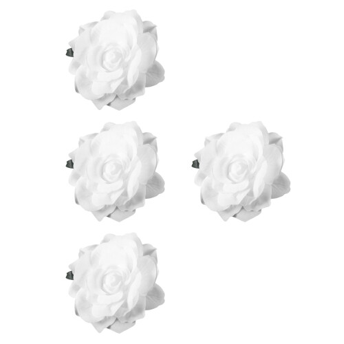 4Pièces Épingle Cheveux Rose Clip Floral Broche Double Usage
