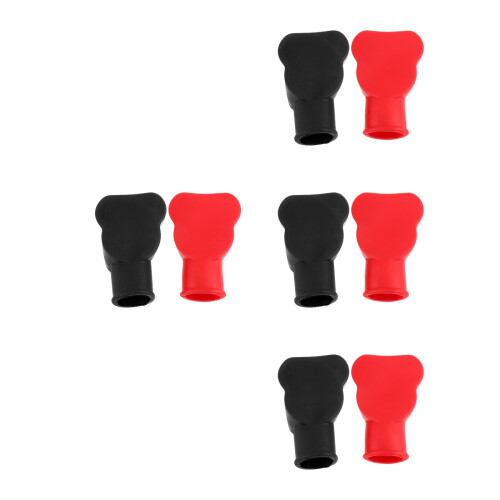 4Paires Caps Terminal Batterie PVC Isolation Étanche Auto
