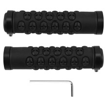 2Pièces Poignées De Guidon Noir Tpr Antidérapantes Design Crânes