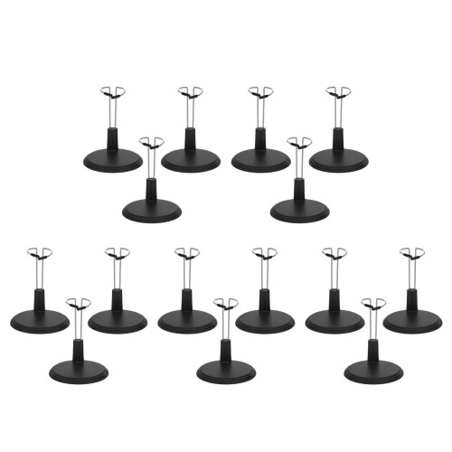 15Pcs Durable PVC Figure Display Stands Black Adjustable Toy Holders
