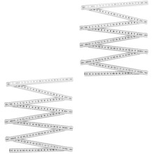2Pièces Règle Pliante Blanche Plastique Double Face Précise Mesure