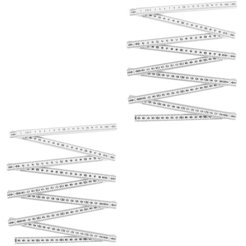 2Pièces Règle Pliante Blanche Plastique Double Face Précise Mesure