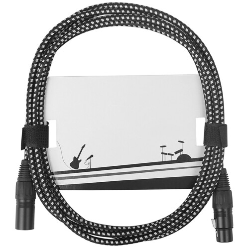 3X Câble Xlr Micro Noir 3 Pins Nylon Métal Réduction De Bruit