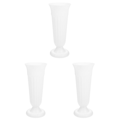 3Pièces Vases De Fleurs Pour Tombeaux En PP Élégants Solides