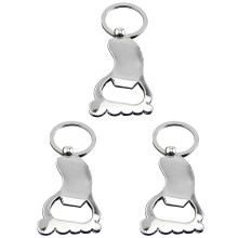 3Pièces Porte- Pieds Argentés Métal, Ouvre-Bouteille Décoration