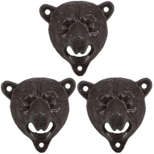 3Pièces Ouvre-Bouteille Mural Marron Fer Pour Usage