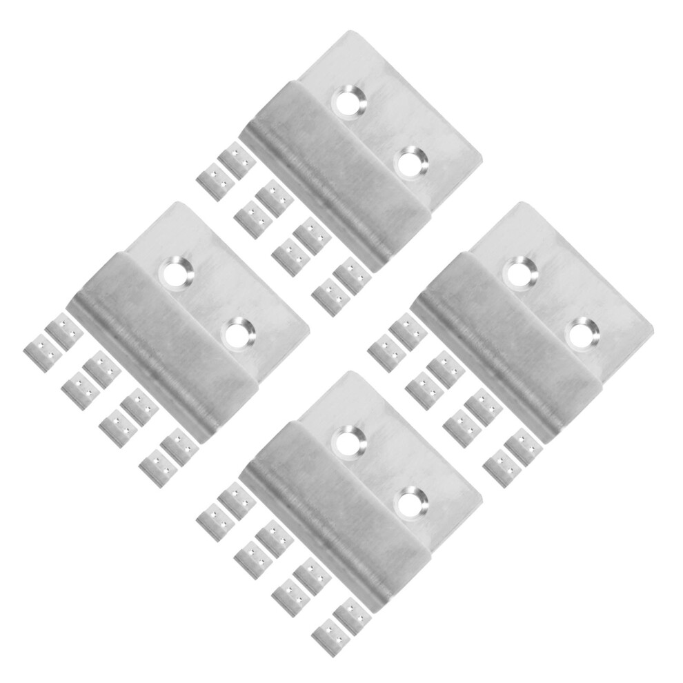 40Pcs Silver Flat Hangers Stainless Steel Tiles Wall Display 3211944299307