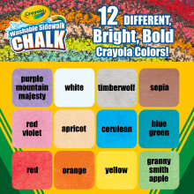 CRAYOLA Outdoor Chalk - Assorted Colours (Pack of 12) | Perfect for Drawing on the Pavement or Patio - Easily Washes Away with Water! | For Ages 4+