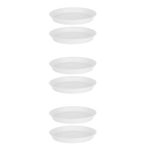 6Pcs White Plastic Round Bird Feeding Water Bowls for Outdoor Use