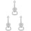 3Pcs Unique Guitar Shape Metal Bottle Openers Silver Keychain 1
