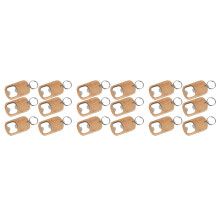 18Pcs Manual Bottle Opener with Wood Handle Keychain for Parties