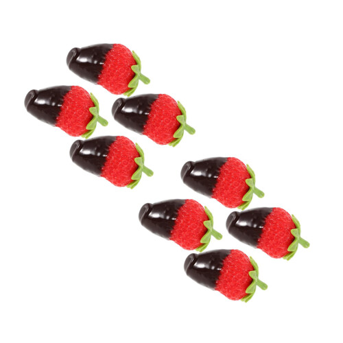 8Pcs Multi PVC Artificial Strawberry Charms for DIY Crafts and Display