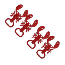 4Pcs Red Zinc Alloy Bottle Opener Portable Metal Opener for Home