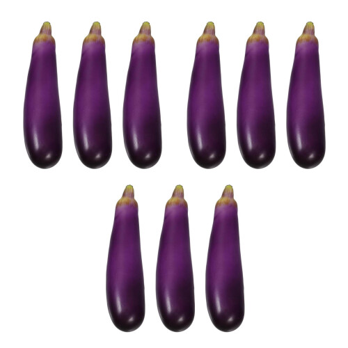 9Pcs Multi-Color Simulation Foam Eggplants Fake Vegetable Photo Props