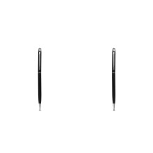 2Pcs Black Metal Stylus Pen for Tablets Dual Function Touchscreen Use