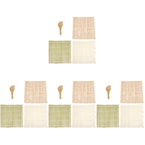 4Sets Bamboo Sushi Roll Maker Mats with Easy Clean Sushi Tools