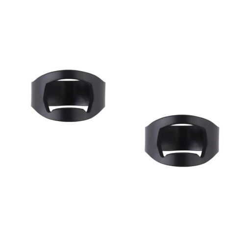2Pcs Compact Finger Ring Black Bottle Opener Tool