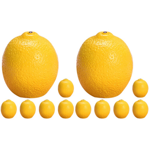 12Pcs Resin Mini Artificial Lemons Yellow Miniature Models for Display