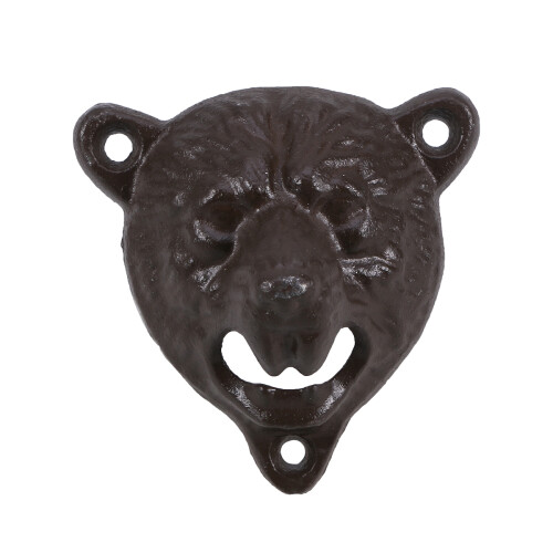 1Pc Wall Mounted Brown Bottle Opener Cast Iron Rustic Style