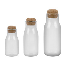 1Pc Transparent Glass Kitchen Seasoning Jar with Bamboo Cork Lid